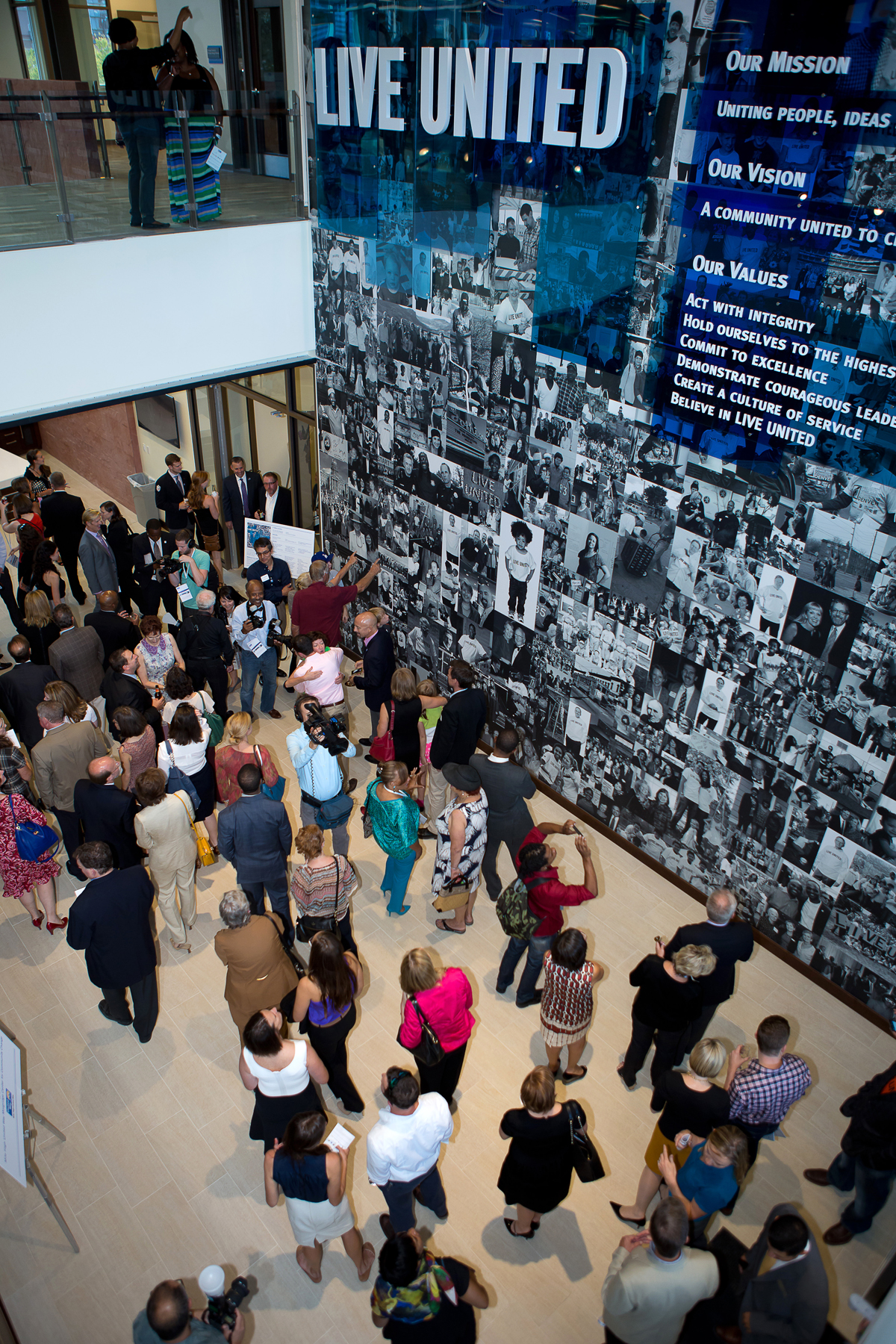 The "Live United" Donor Wall, honoring the significant investments made by partners and the community.