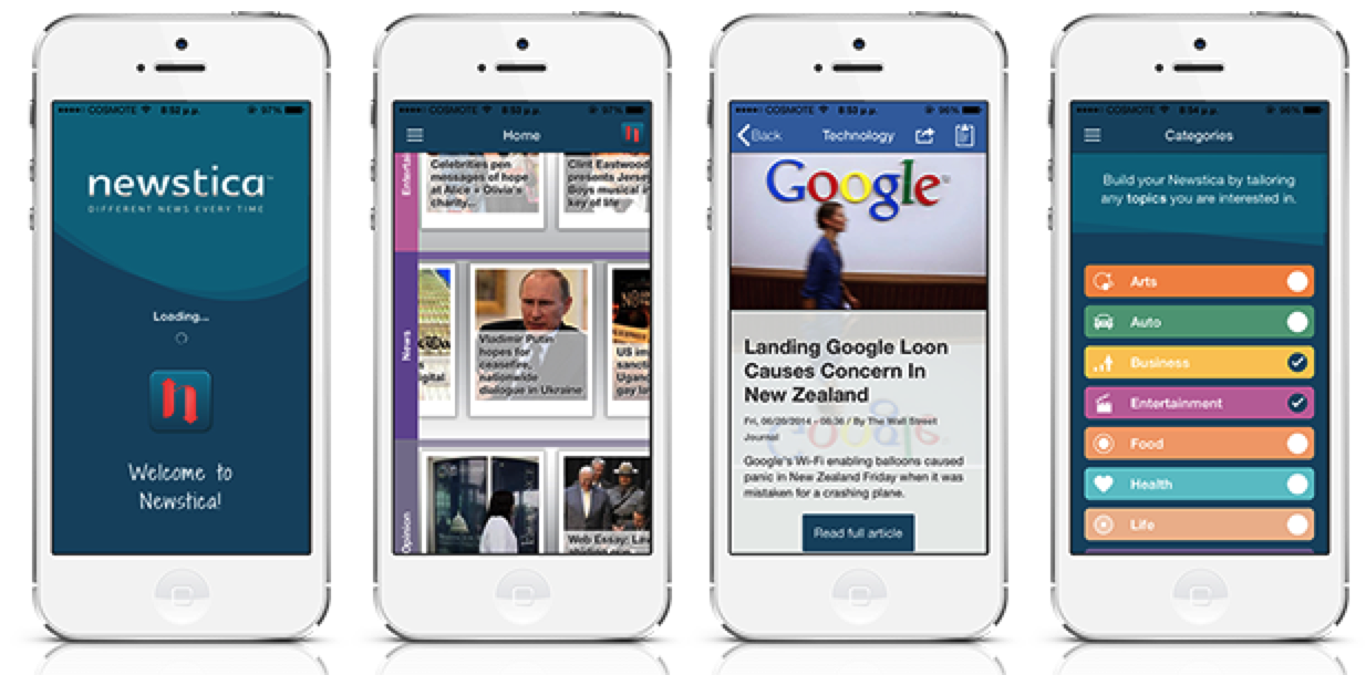 Newstica app for Android, iPhone and iPad