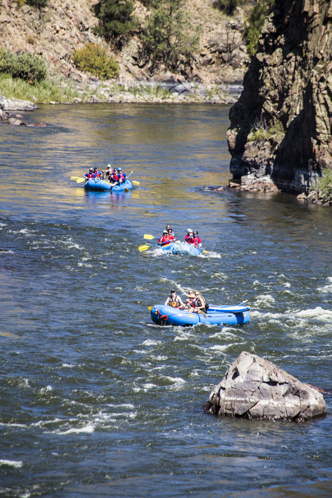 Teams raft on the Colorado River, guided by Timberline Tours guides. Photograph by Chelsea Roberson.