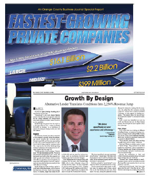 Orange County Business Journal’s September 22, 2014 issue featured Quick Bridge Funding success story titled "Growth By Design."