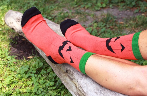 Jack-o-lantern Sock Grams a fun Halloween treat