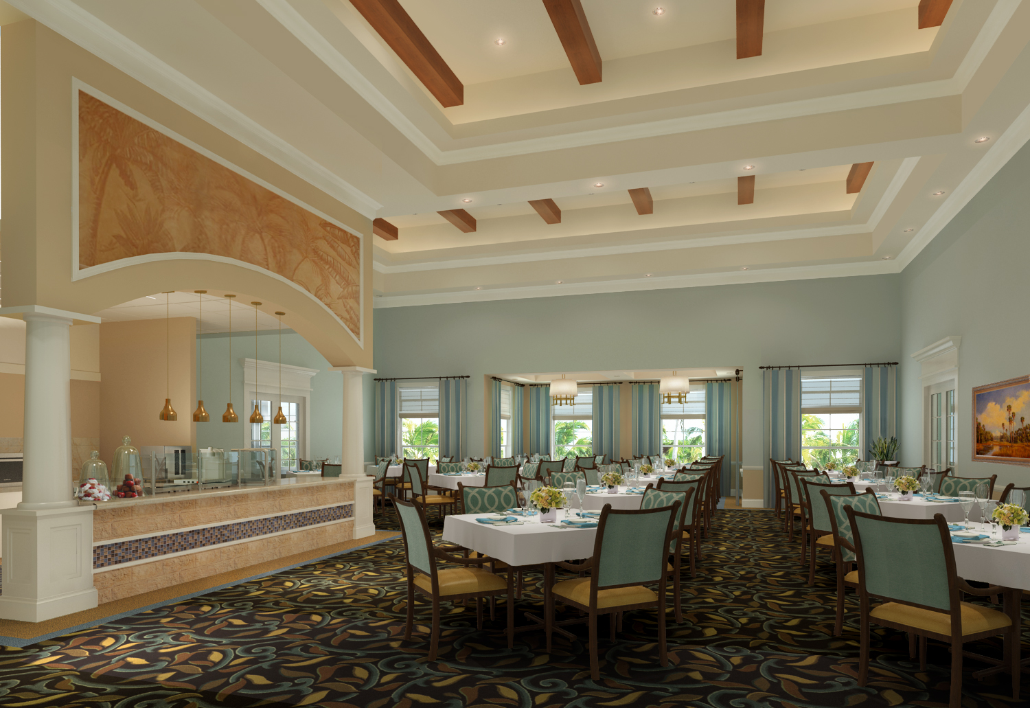 Sensations Elegant Dining Room at Discovery Village At Naples in Naples, Florida.