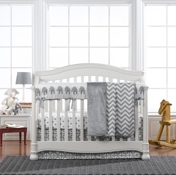 Elephant-Themed Baby Bedding by Liz and Roo