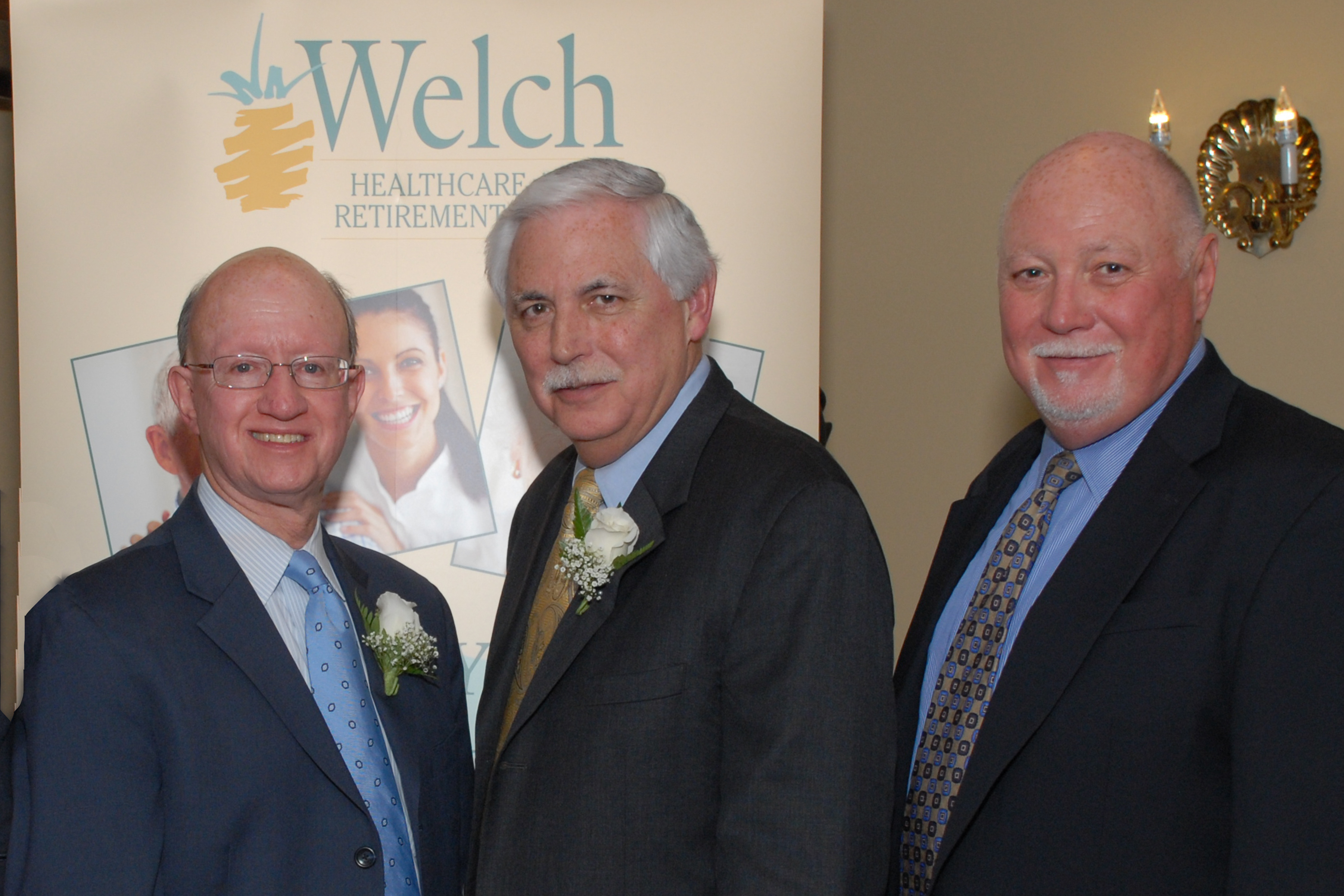 Welch Healthcare and Retirement Group principals (L to R): Paul T. Caslale Sr, Richard M. Welch Sr., and Michael Welch