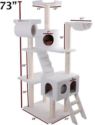 73″ Bungalow Sherpa Cat Tree 78899578023 By Majestic Pet Products