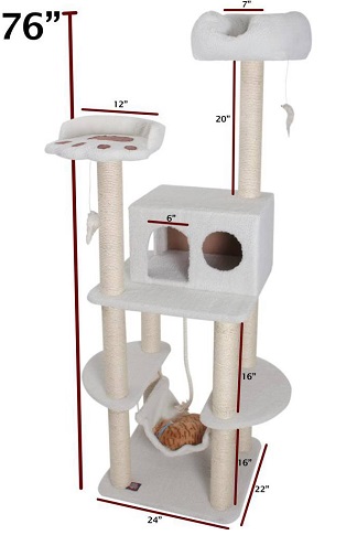 76″ Bungalow Sherpa Cat Tree 78899578019 By Majestic Pet Products