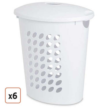 Sterilite® Oval Laundry Hamper with Lid - Pack of 6, $72.99
