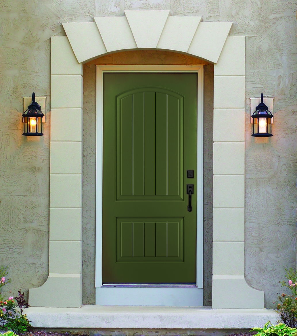 Thyme Green color on Therma-Tru Classic-Craft Canvas Collection Door.