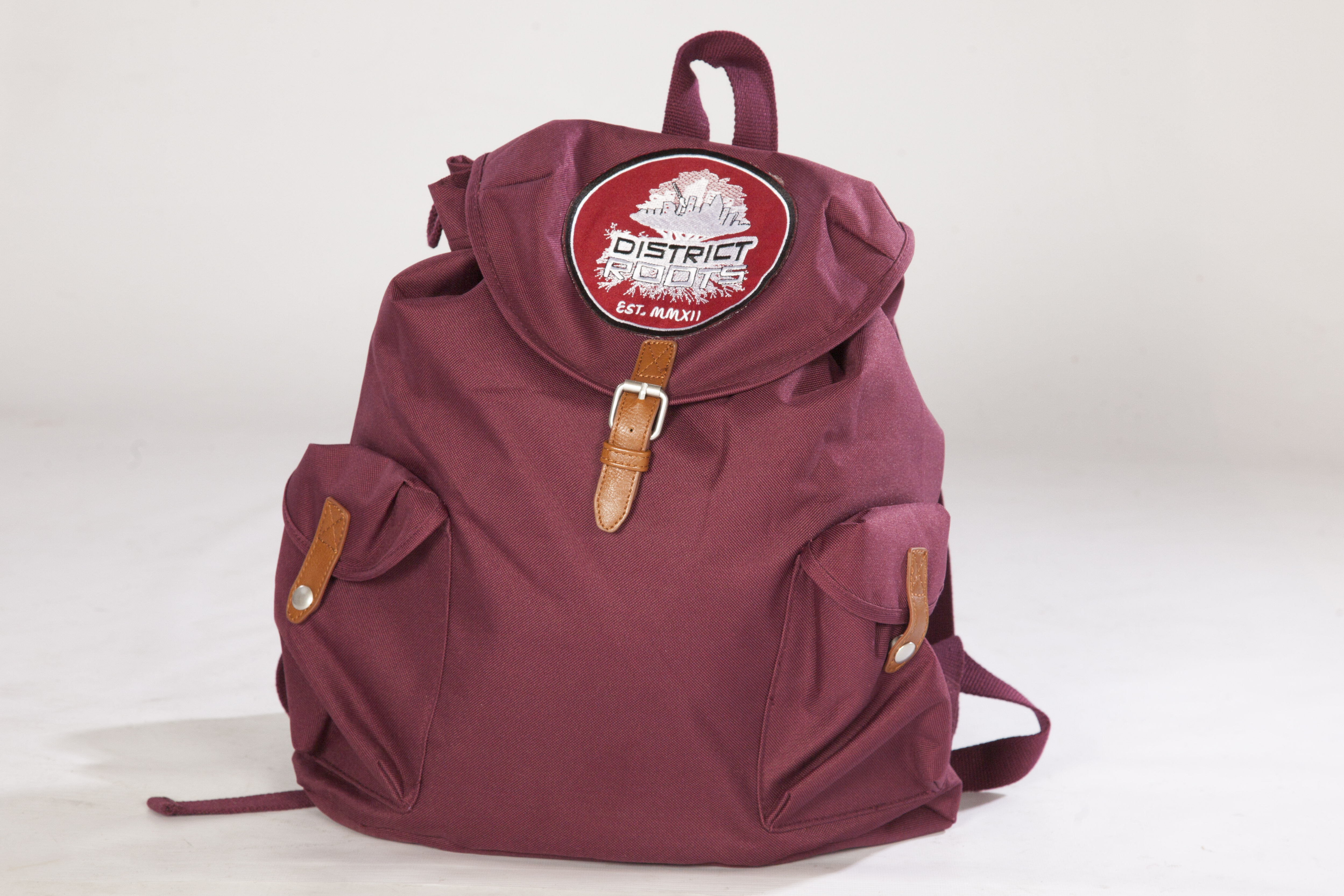 District Roots burgundy backpack