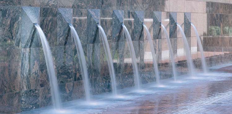 Over 4,000 square feet of polished Rainbow® granite completed the project.