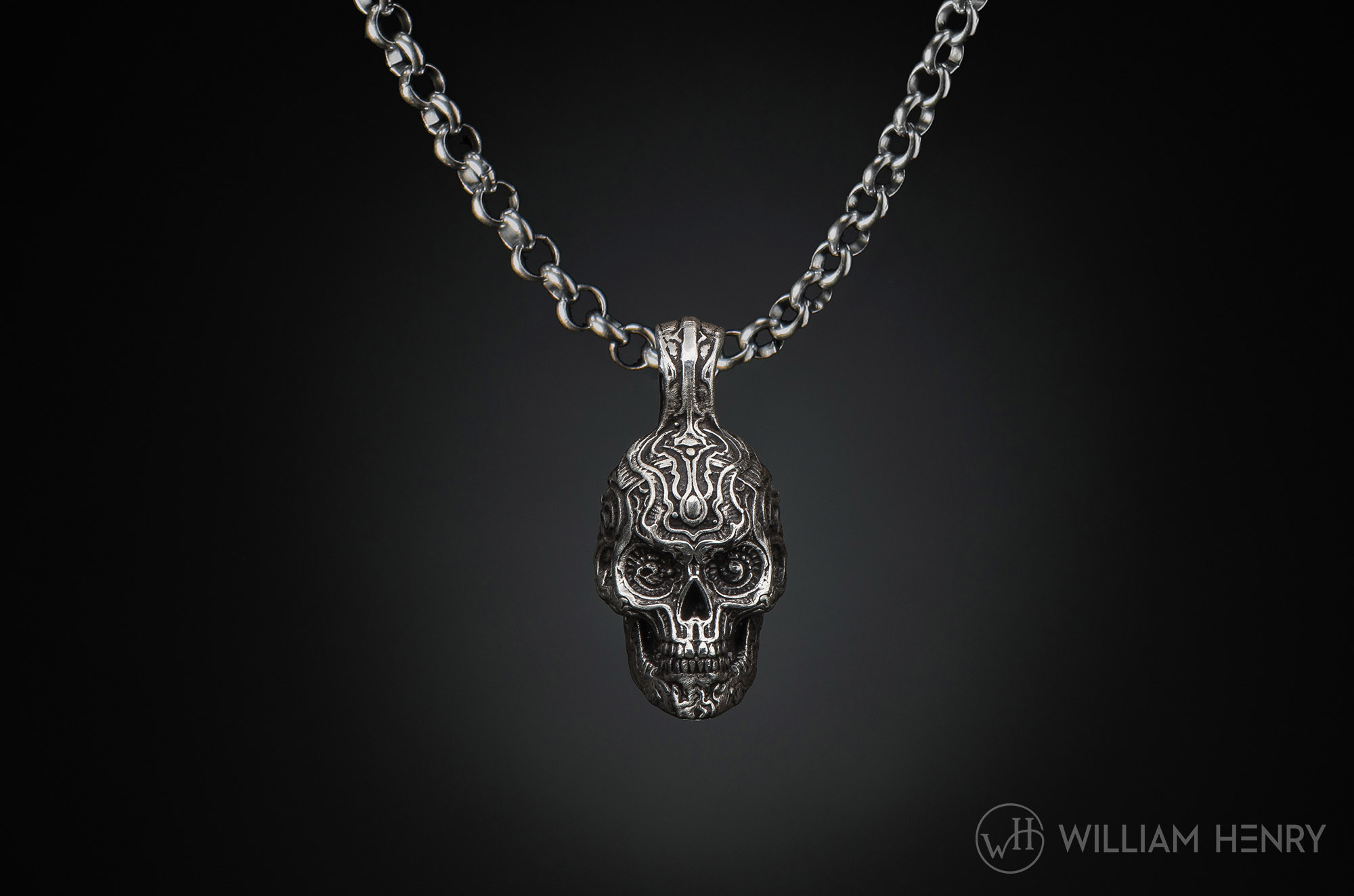 Sterling skull pendant