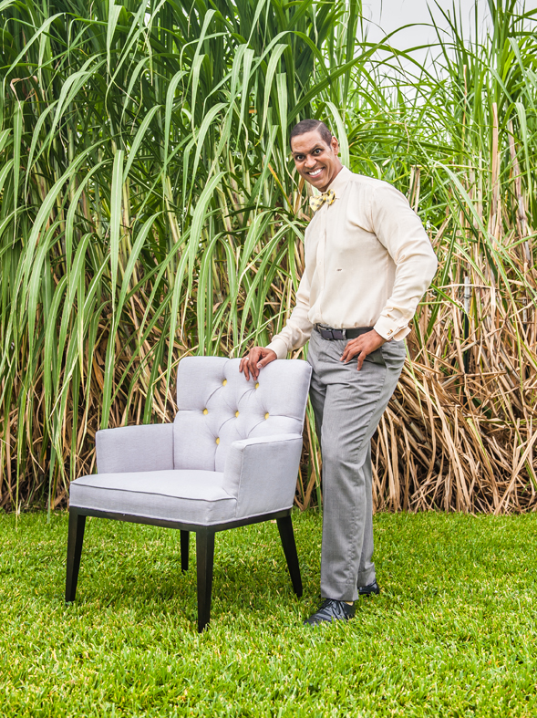 Chet Pourciau is excited to introduce his new furnishings line, Iberia Parish. Photo by Geovanni Velasquez of Black and Geauxld Photography.