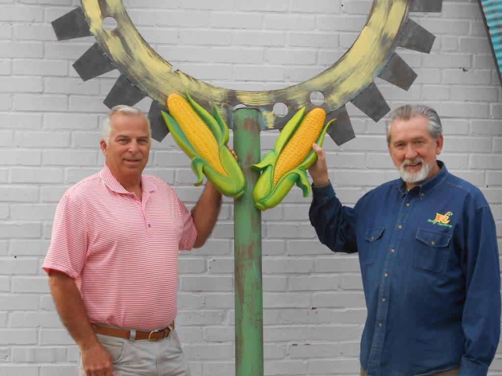 Kirk Thore (left) and Danncy Riddle (right) created the LOVE sign.