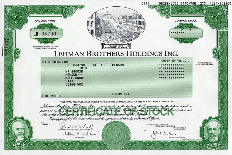 Lehman Brothers Holdings, Inc. (Issued before final bankruptcy)