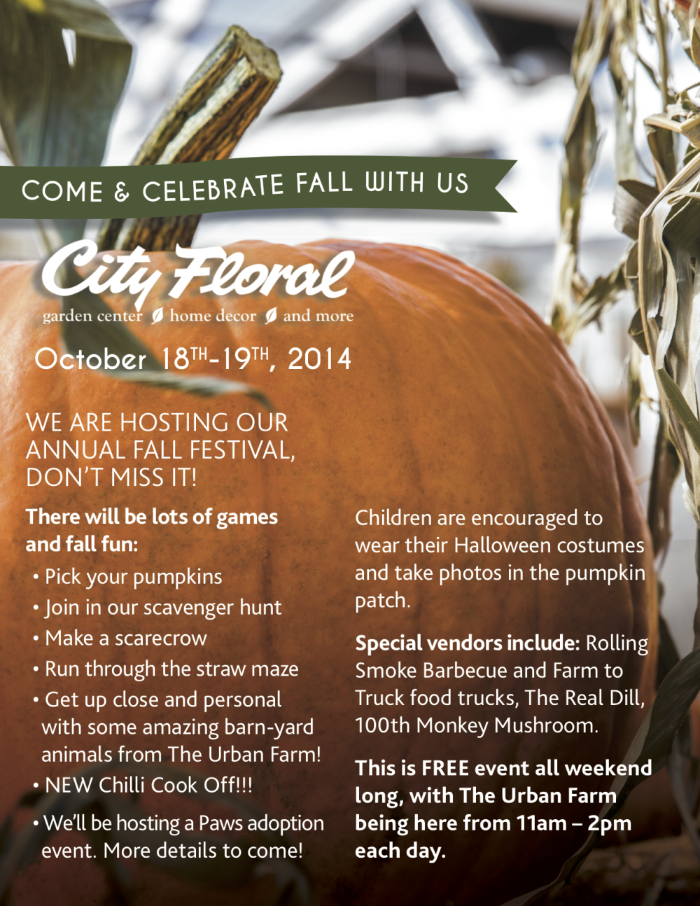 City Floral Garden Center will have tons of games and other activities at their annual Fall Festival.