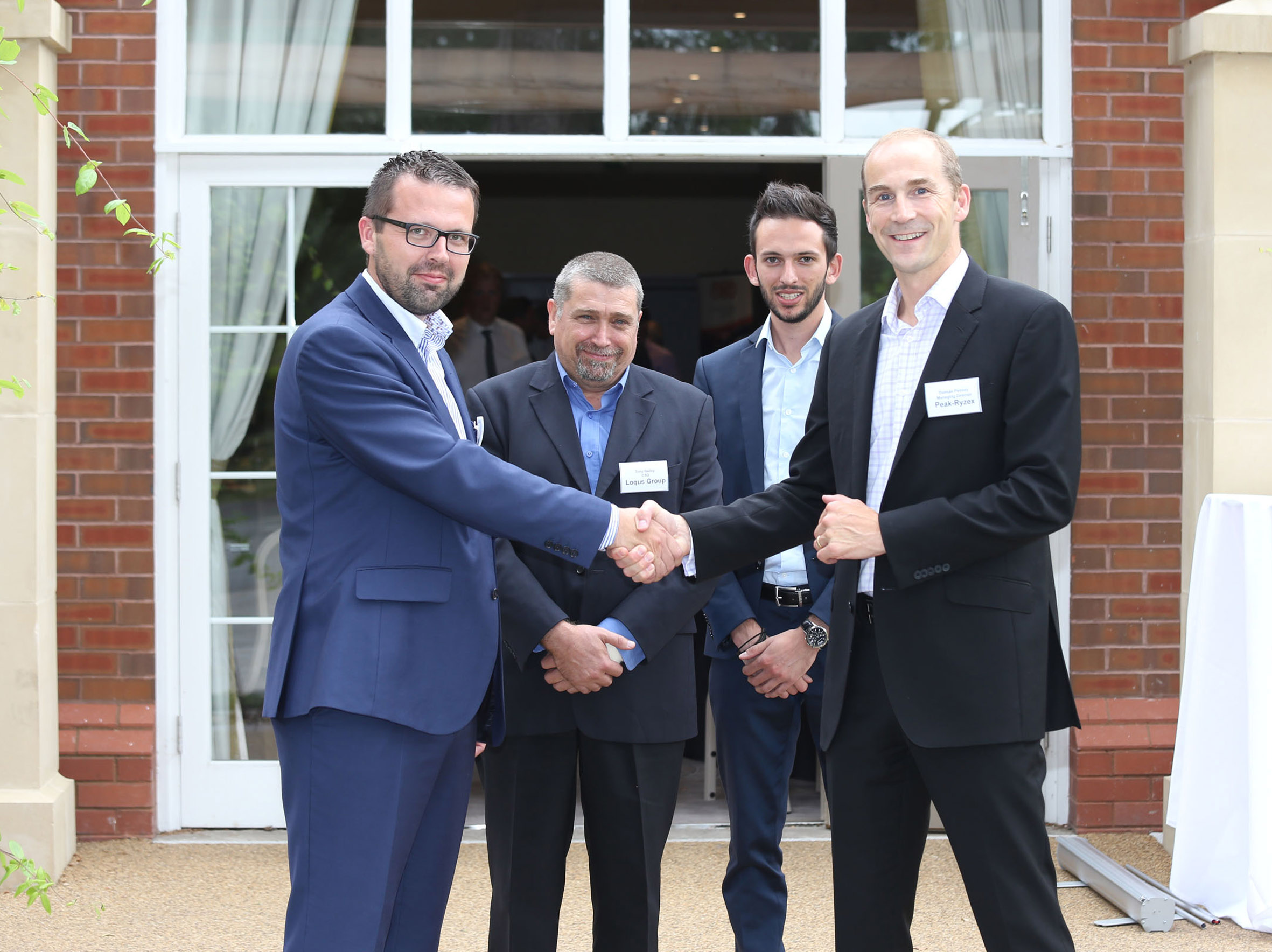 Photo from left to right, from Loqus, Roland Scerri - CEO, Tony Bailey – CTO, Ian Fenech Conti - GIS Consultant , with Damian Penney - MD Europe, Peak-Ryzex.
