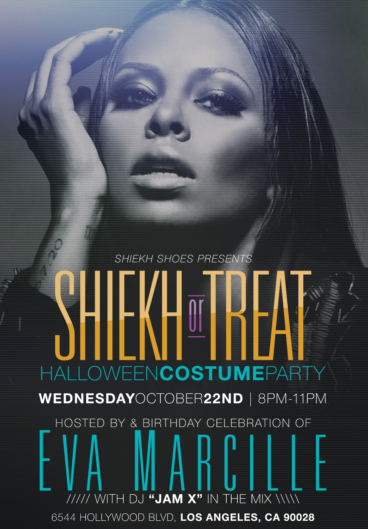 Shiekh Or Treat costume party Wednesday, Oct. 22, will celebrate birthday of Eva Marcille at Shiekh Shoes Hollywood.