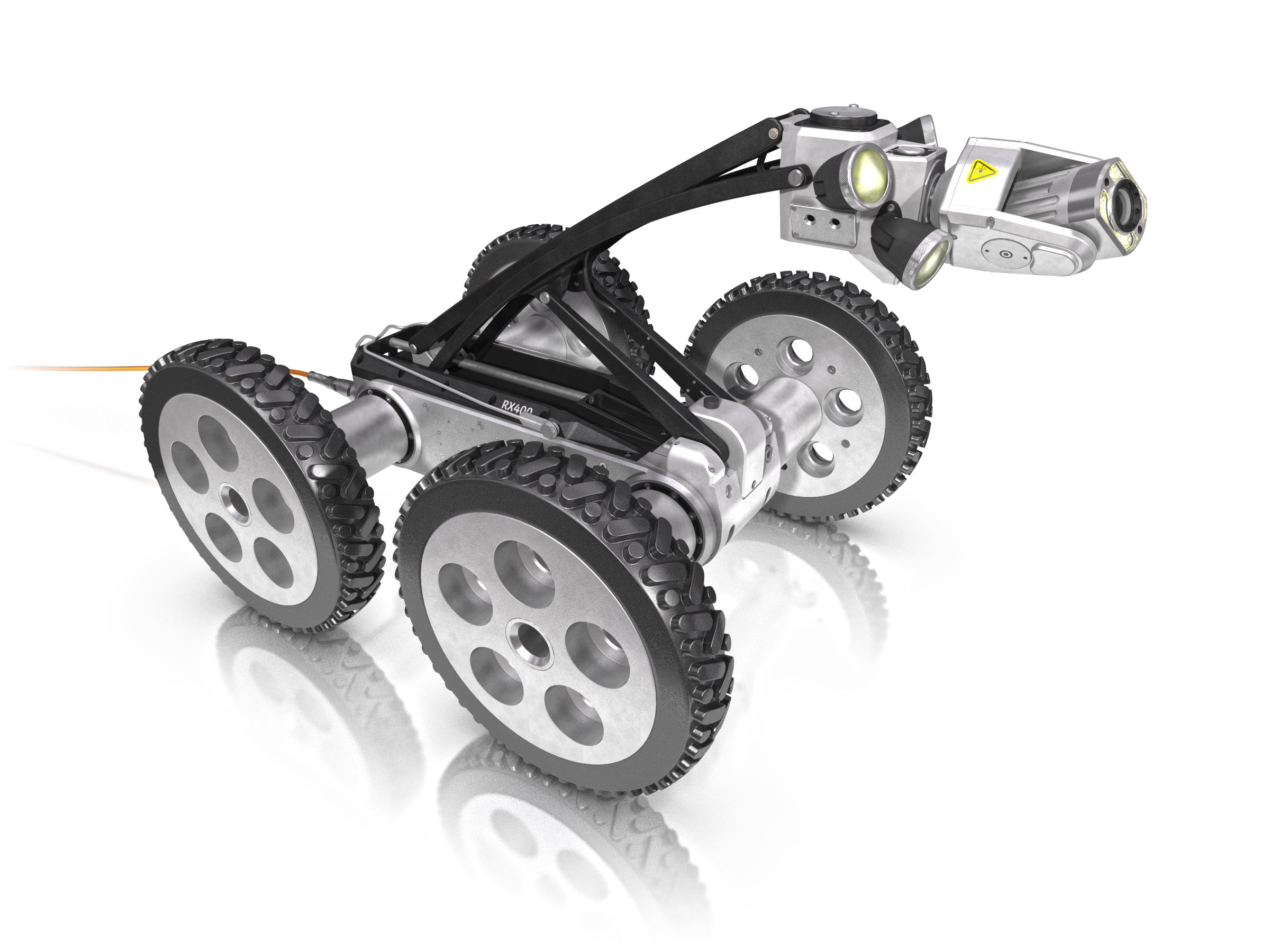 New jumbo wheels give the ROVVER X 400 crawler the weight and traction necessary to navigate large interceptor lines with high flow.