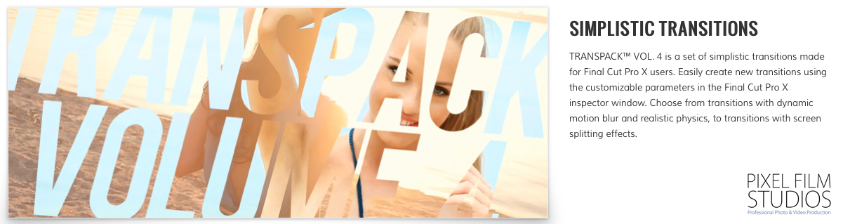 TransPack Volume 4 Transition Pack for Final Cut Pro X from Pixel Film Studios