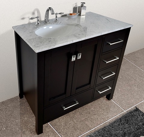 Malibu 36" Single Sink Bathroom Vanity GM-6412-36ES-CR from Stufurhome