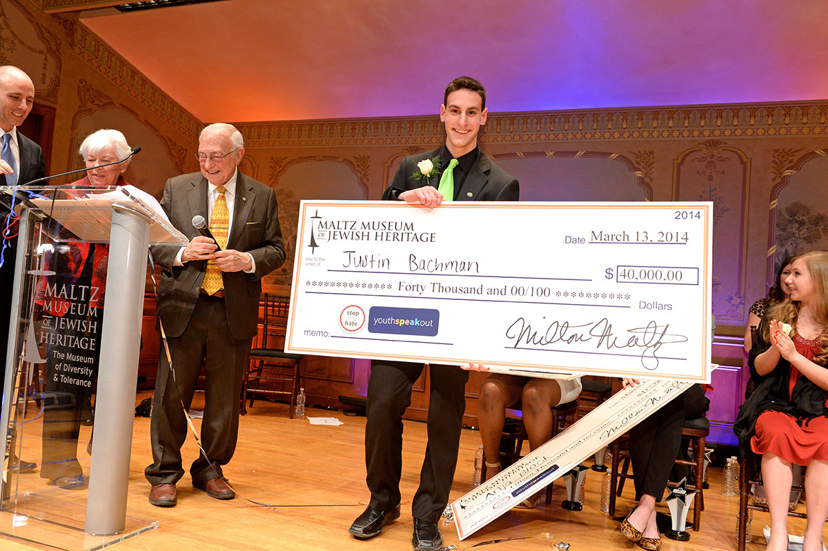 Last year's Stop the Hate®: Youth Speak Out grand prize scholarship winner, Justin Bachman (Marc Golub Photography)