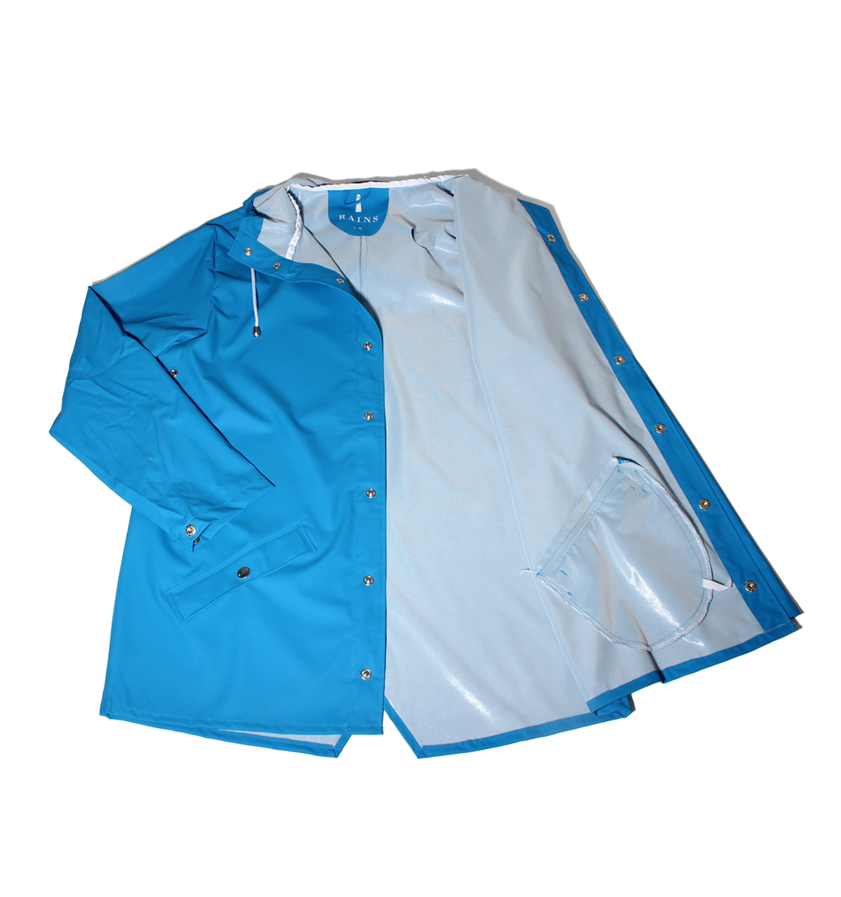 RAINS Sky Blue Waterproof Hooded Jacket from Woodhouse £75
