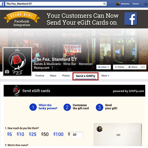 Your Customers Can Now Send Your eGift Cards on Facebook!