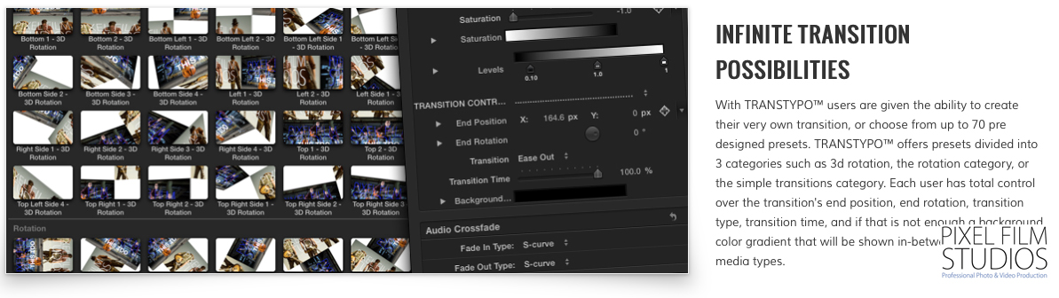 TransTypo Transition Pack from Pixel Film Studios for Final Cut Pro X