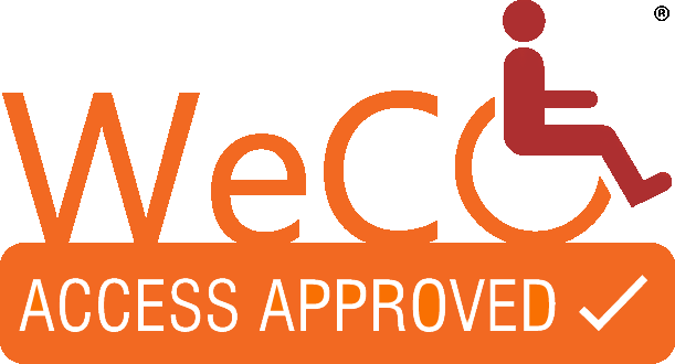 WeCo's trademark "Access Approved" seal is awarded to digital venues which meet WeCo's Standards of Access verification which includes Section 508, WCAG and Americans with Disabilities Act criteria.