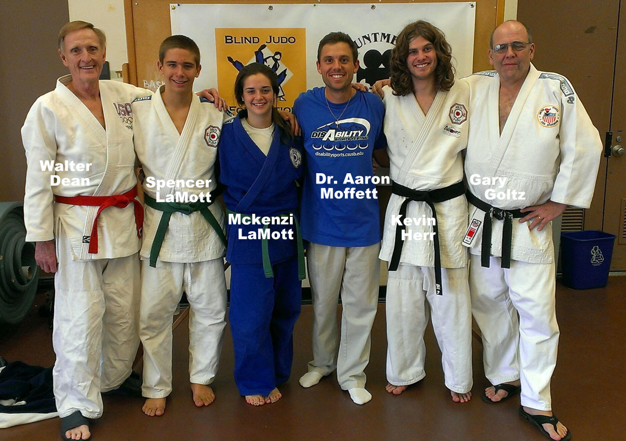 Judo Coaches, Instructors and Dr. Aaron Moffett (Blue T-shirt), Creator and Founder of the DisAbility Sports Festival