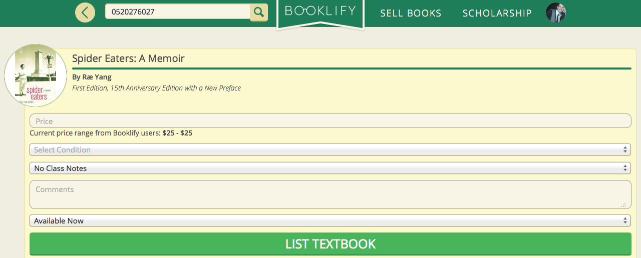 Selling your texbook on Booklify.com