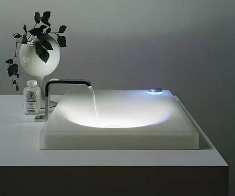Toto TL993SE Neorest II Electronic Lavatory Vessel Faucet with Temperature Indicating LED Light on Handle