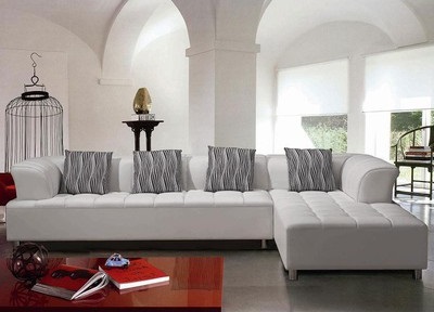 Tosh Furniture Modern White Sectional Sofa Set TOS-LF-2235