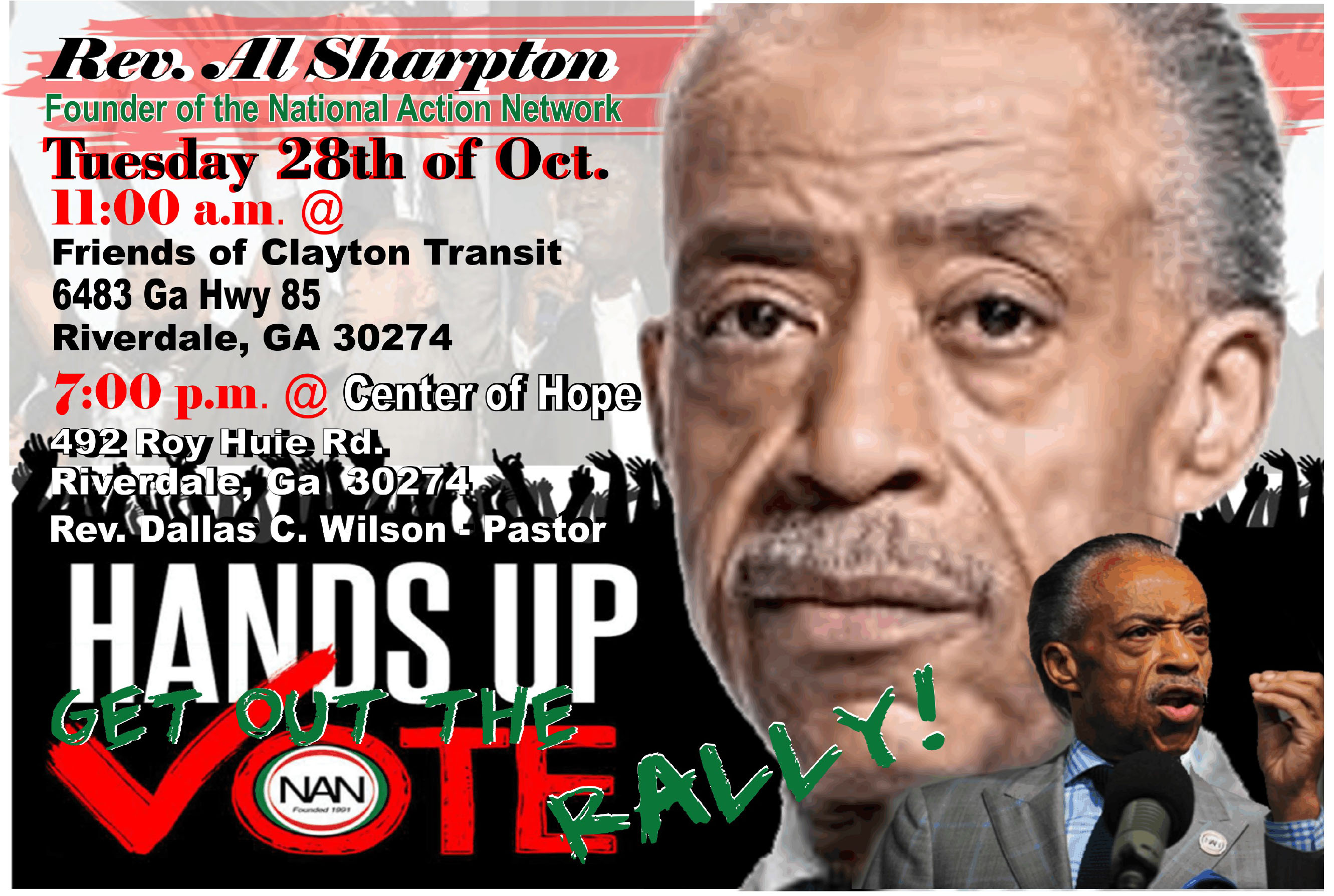 National Action Network Hands Up Vote Rally with Rev. Al Sharpton Tues. OCt. 28th, 2014 7pm