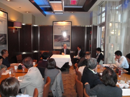 Steven Schwartz of Joel H. Schwartz, P.C. discussing personal injury law with law professionals from Japan.