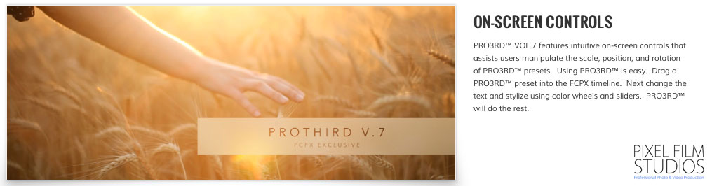 Pro3RD Vol. 7 plugin from Pixel Film Studios for Final Cut Pro X