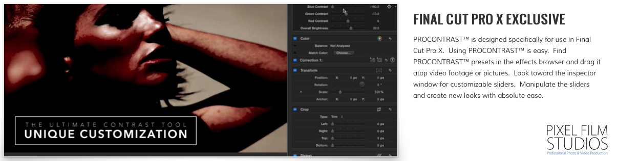 ProContrast Plugin for Final Cut Pro X from Pixel Film Studios