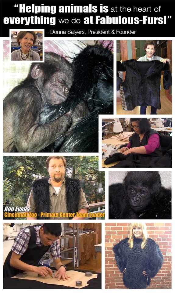 Fabulous-Furs creates "Gorilla Wear" for the Cincinnati Zoo & Botanical Garden