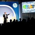 Ron Coughlin, Senior Vice President and General Manager of HP’s Consumer PC and Solutions global business unit, unveils Sprout at the Sprout by HP and HP Multi Jet Fusion Launch