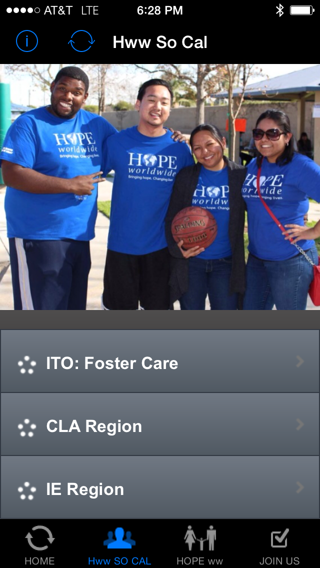 HOPE worldwide So Cal Mobile App - So Cal Program Tab