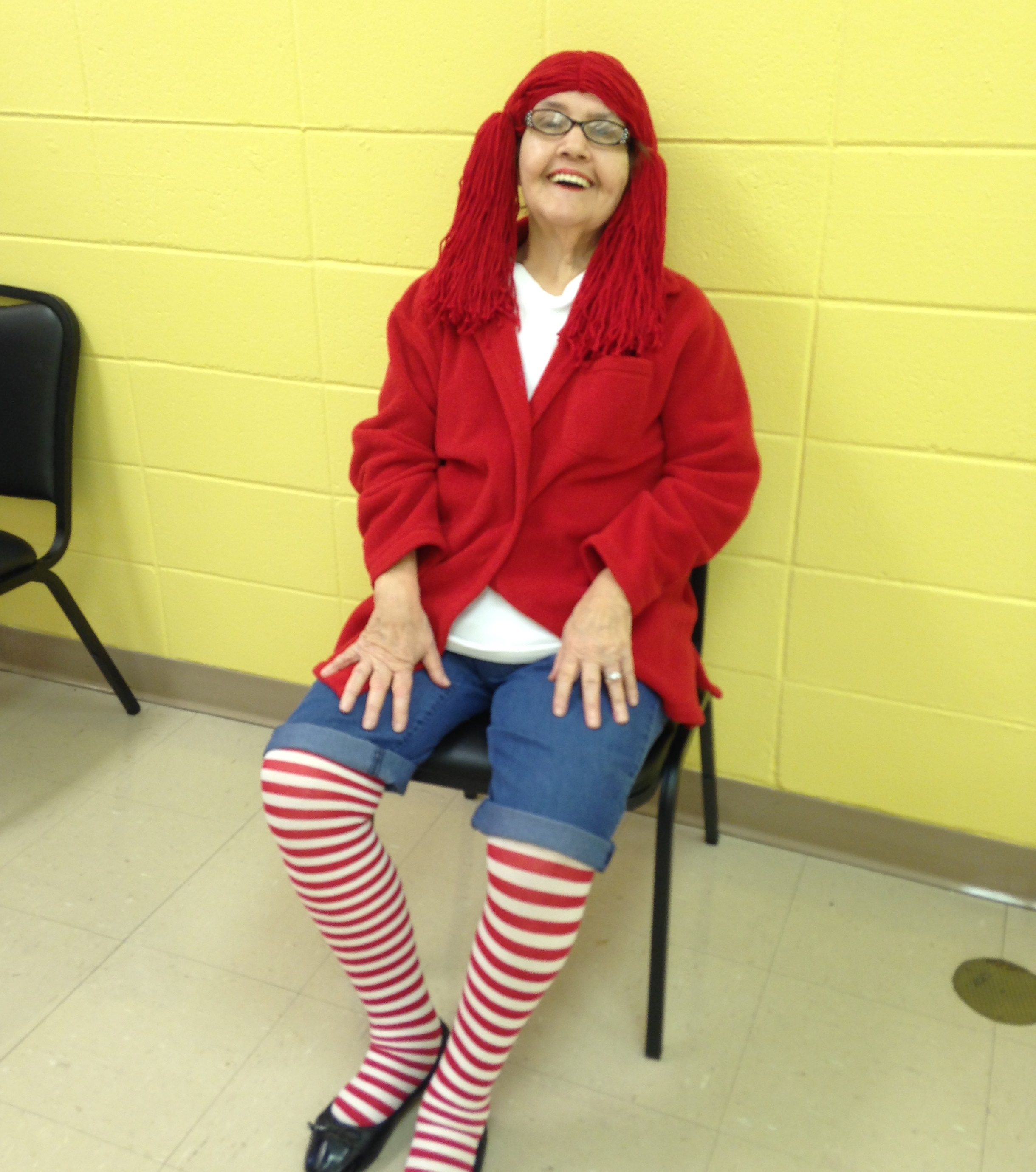 Cheryl enjoyed her day in her Raggedy Ann costume.