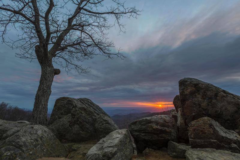 Sunset on the Skyline Drive in Virginia