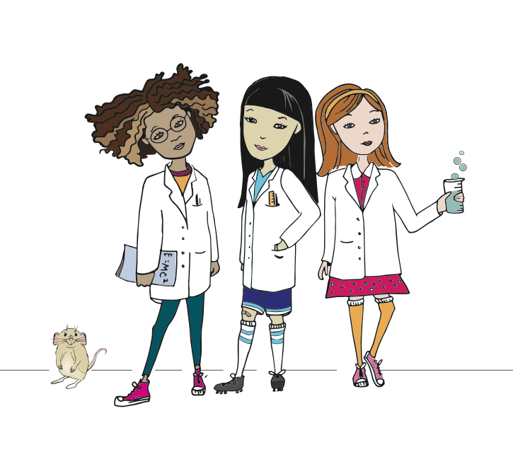 Yellow Scope Science Girls and their Lab Rat Friend