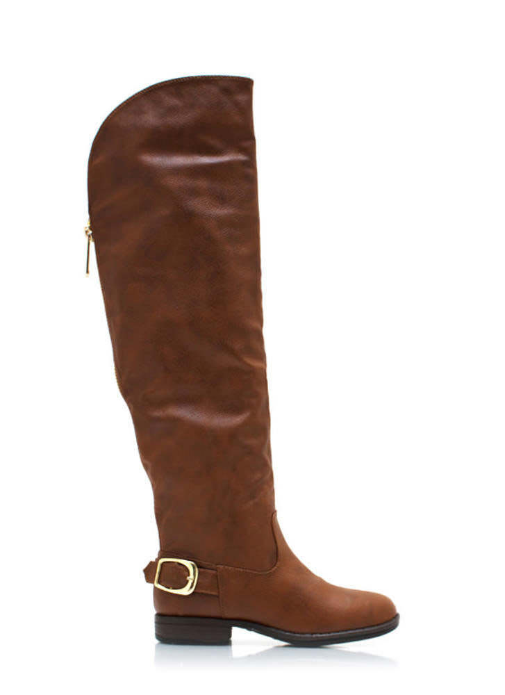 Buckle Back Chestnut Brown Riding Boots