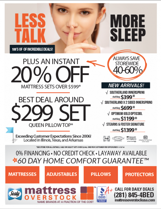 Mattress Overstock Less Talk More Sleep