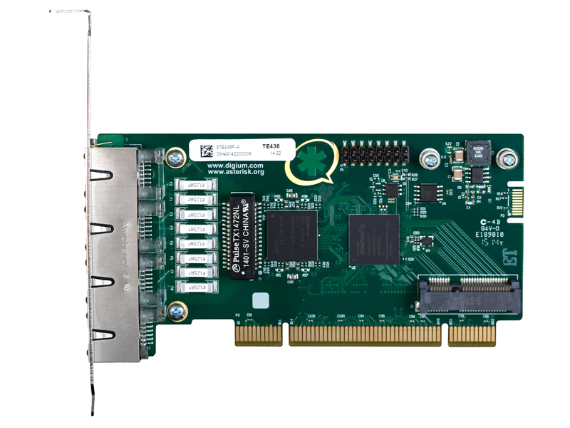 Digium 1TE436F 4-Port PCI Card