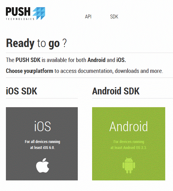 PUSH SDK Downloads | http://developers.pushtech.com/sdks