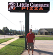 Little Caesars LED Sign with owner, Joe Daniel