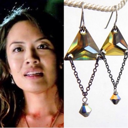 Emily C. Chang wears LoveYourBling's Trinity Earrings on The Vampire Diaries