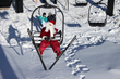 Santa skiing at Granby Ranch